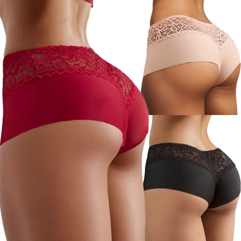 6pack Lot Sexy Womens Seamless Panties Boyshorts Lace Ladies Underwear Lingeries