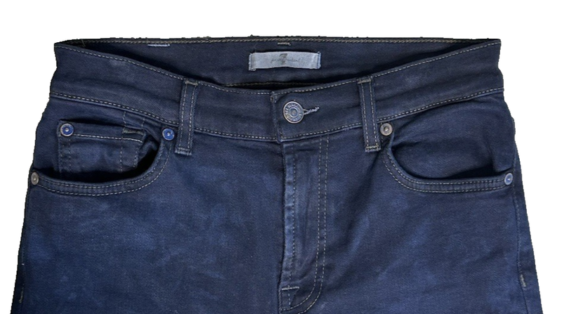 7 For All Mankind High Waist Bootcut Jeans Womens 26 Blue Dark Wash Raw Hem