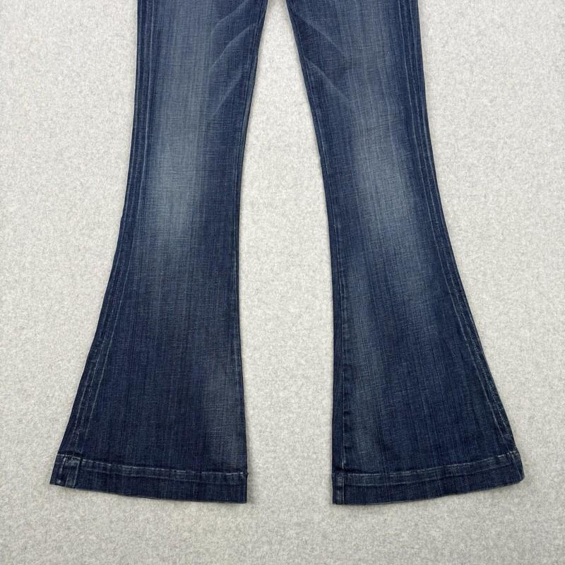7 For All Mankind Jeans Womens 28 Blue Wide Leg Flare Mid Rise Stretch Denim