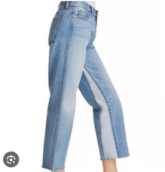 7 for all Mankind Kiki Wide Leg Relaxed Cropped Jeans Medium Wash Size 27 EUC