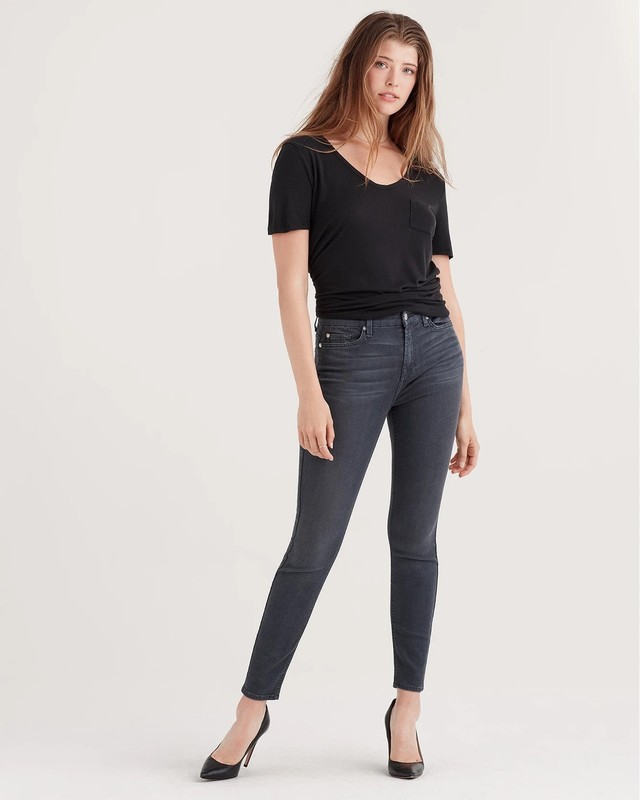 7 For All Mankind Women's High Waist Ankle Skinny Jeans Size 32 NWT Bair Smoke