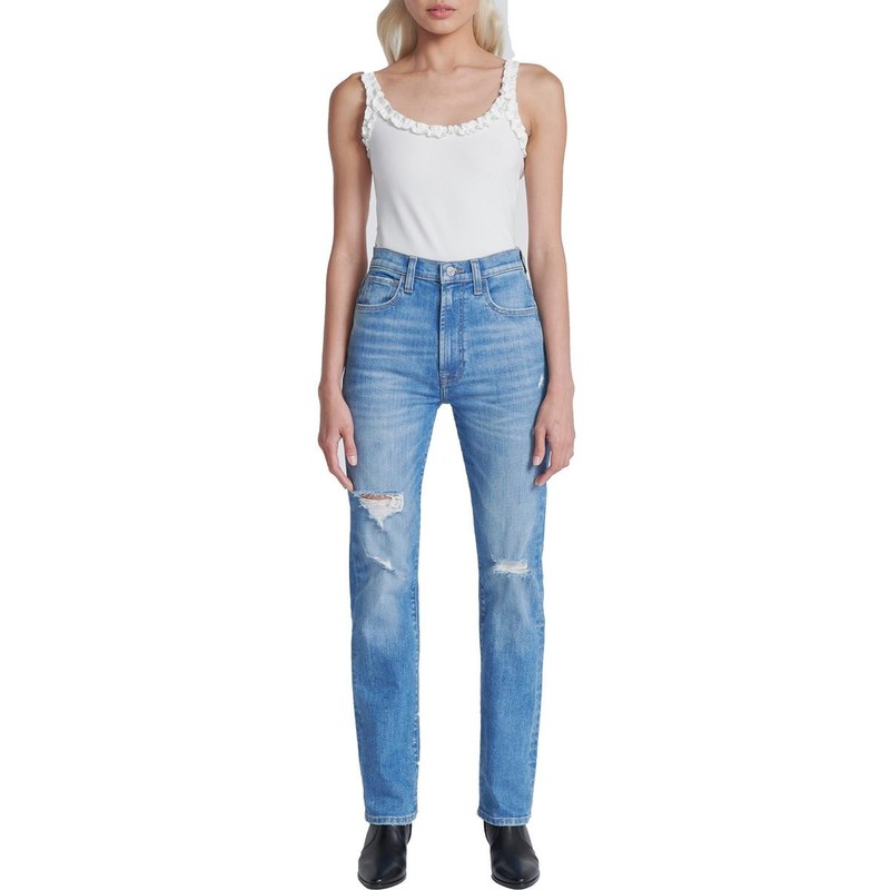 7 For All Mankind Womens Destroyed Denim Slim Jeans BHFO 8060