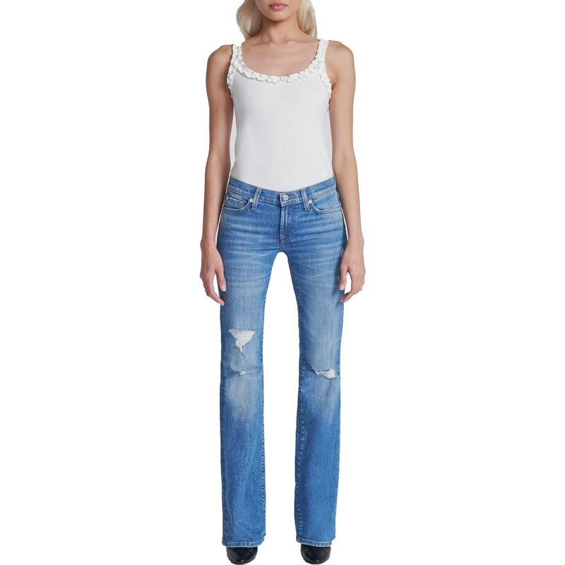 7 For All Mankind Womens Original Distressed Denim Bootcut Jeans BHFO 7482