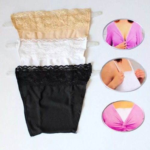 7 Pack Clip-on Mock Camisole Bra Insert Overlay Modesty Panel V-neck
