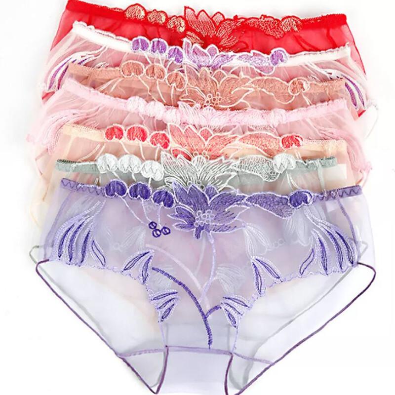 7 Pack Lot Sexy Womens Sheer See Through Panties Brief Lingerie French Underwear
