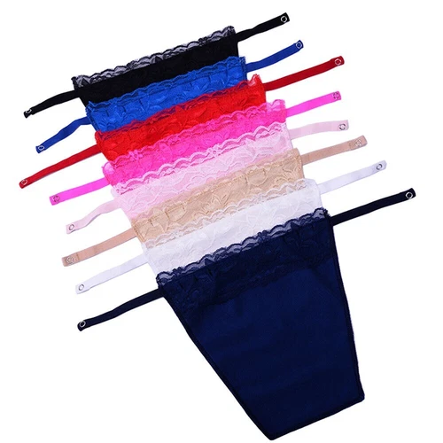 8 Pack Women Lace Cami Clip-on Mock Camisole Overlay Modesty Panel for Low-Cut