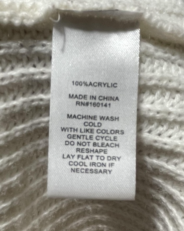 89th + Madison Sweater Women’s Med Ivory Textured Knit Sweater Crew Neck Casual