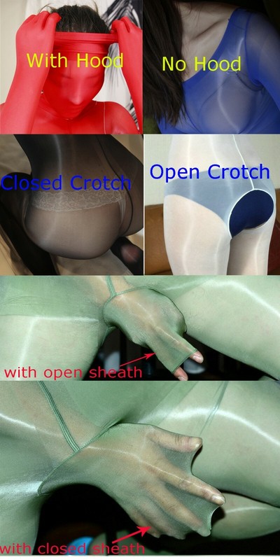 8D Nylon Sheer Ultrathin Full Bodystocking Bodysuit With 5 Finger And Toe Gloves