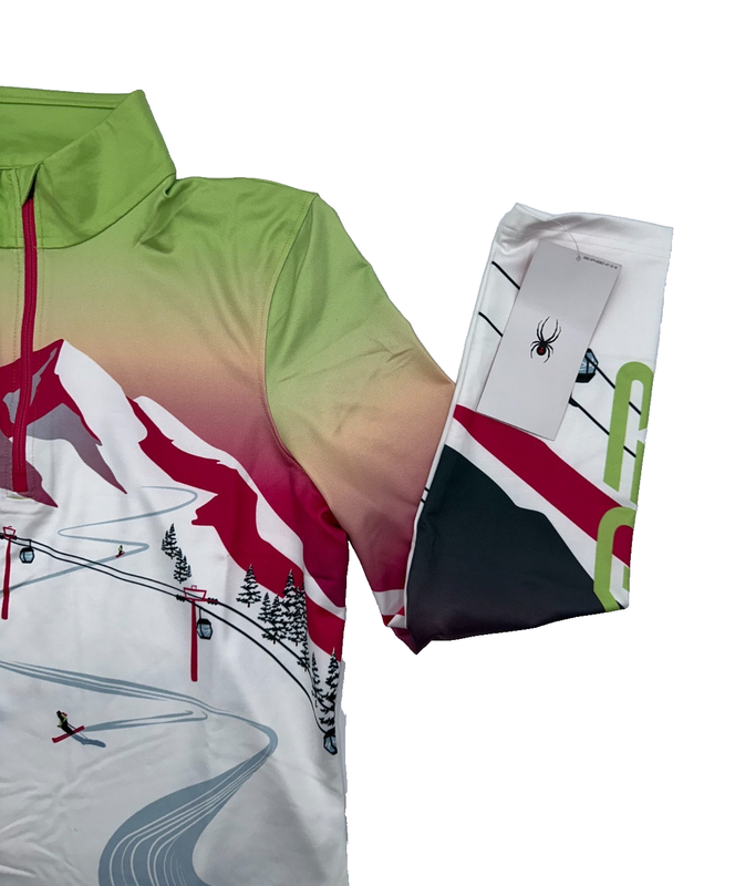 $99 Spyder Women's Sunset 1/4 Zip Turtle Neck - Lime Ice - Large - New With Tag