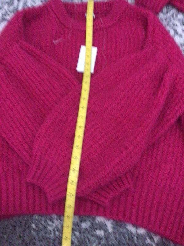 A Day Women's Balloon Sleeve Fuzzy Pullover Sweater In Pink Size XS