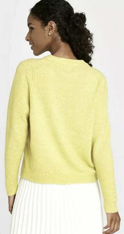 A Day Women's Crewneck Pullover Sweater Yellow/green Large B44