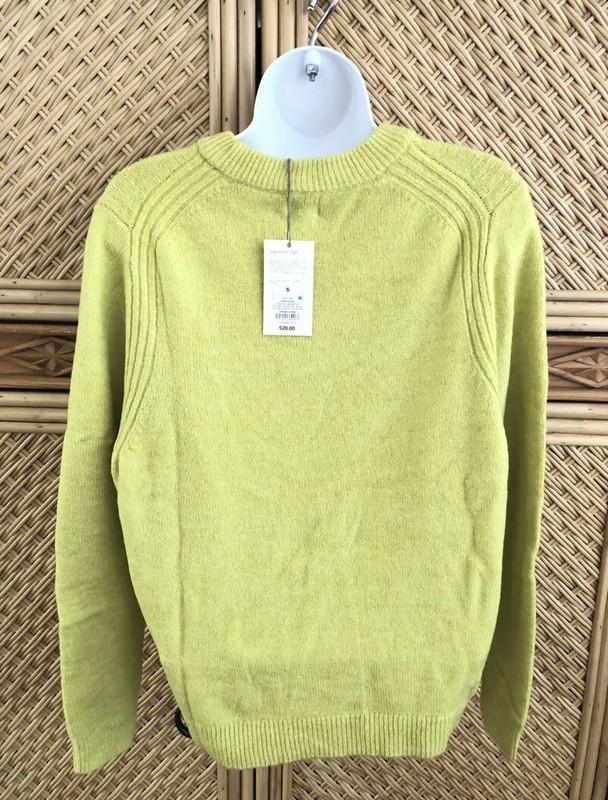 A Day Women's Crewneck Pullover Sweater Yellow/green Large B44