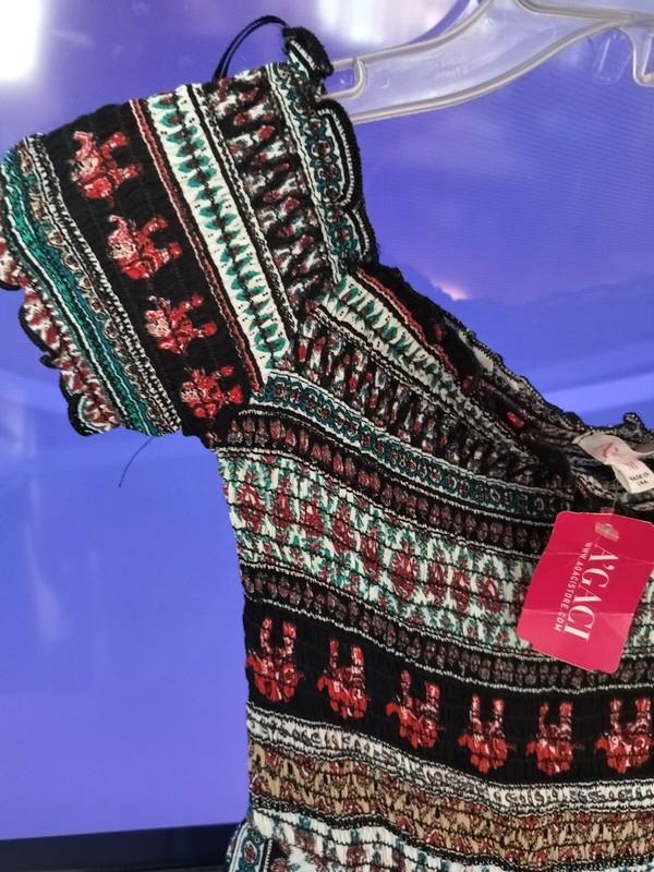 A'gaci Women's Pull Up Pantsuit Multicolor Print Size M Elastic Top Wide Leg