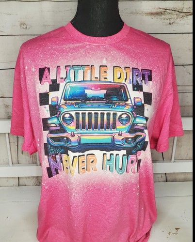 A Little Dirt Never Hurt Jeep Bleached T-shirt