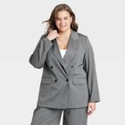 A New Day Women's Double Breasted Blazer Jacket Back Slit Mid Length