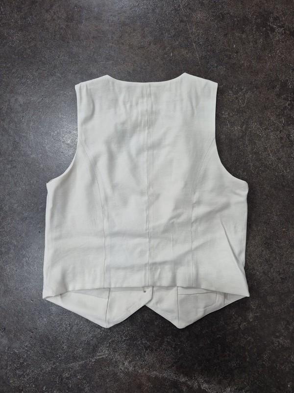 A New Day Women's Tailored Vest Cream White Tan Career Wear