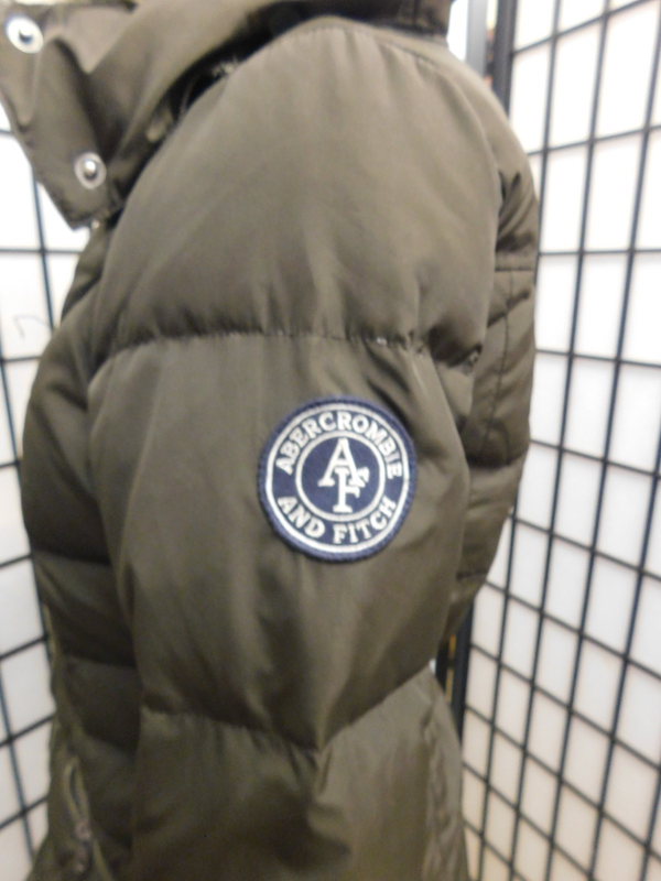 ABERCROMBIE & FITCH Belted Winter Puffer Down Coat Women’s Small Fur Brown