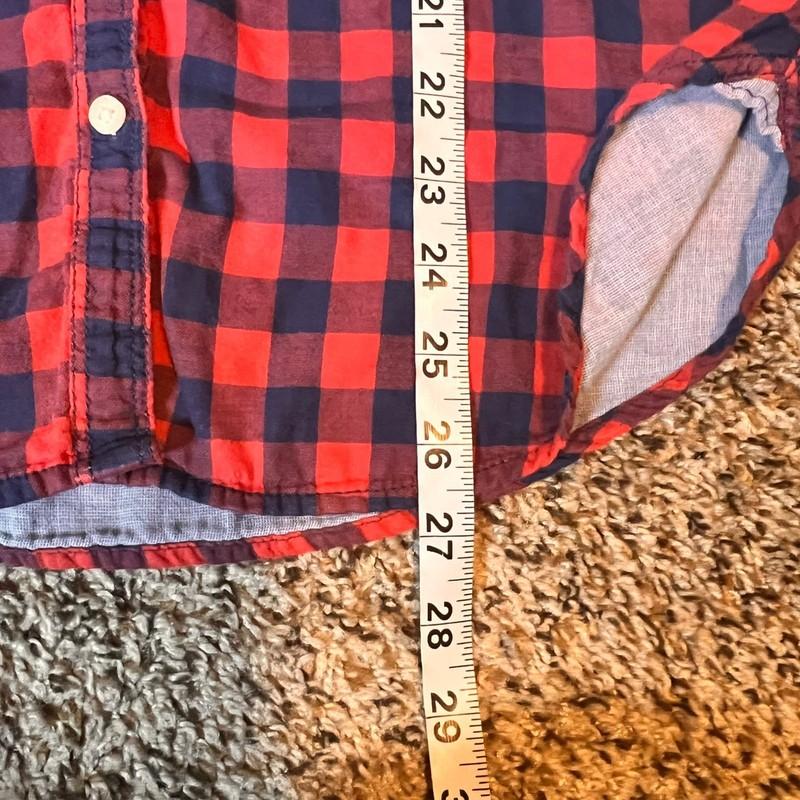 Abercrombie & Fitch Flannel Shirt Plaid Button Down Long Sleeve Red Blue S