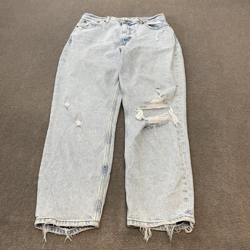 Abercrombie & Fitch Jeans Womens 8R Light Wash Blue The Mom High Rise Distressed