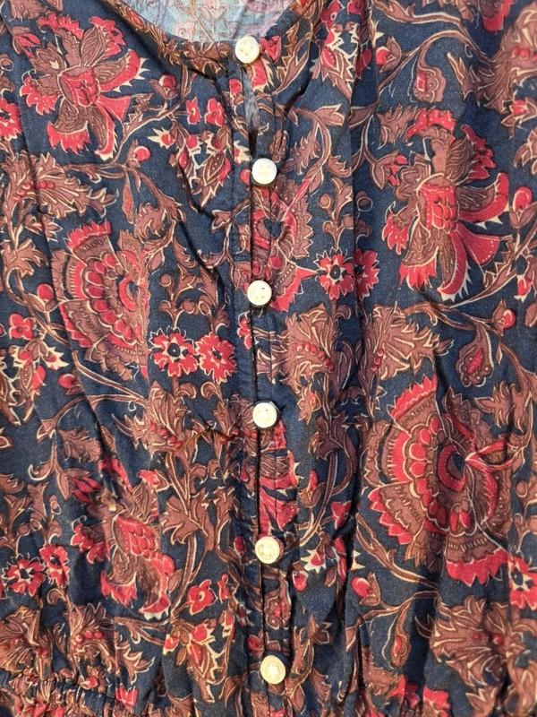 Abercrombie & Fitch Juniors Large Romper Blue Red Floral V Neck Festival Beach