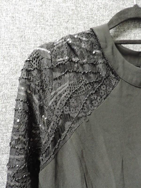 Adelyn Rae Long Sleeve Beaded Playsuit Black UK M LN042 LL 01