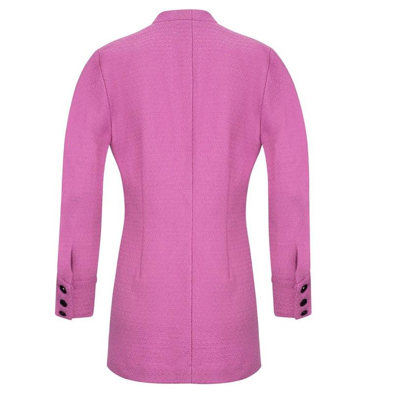 ADIBA Designer Purple/Pink Fleur Tweed Fitted Long Blazer And Pants Set Size L