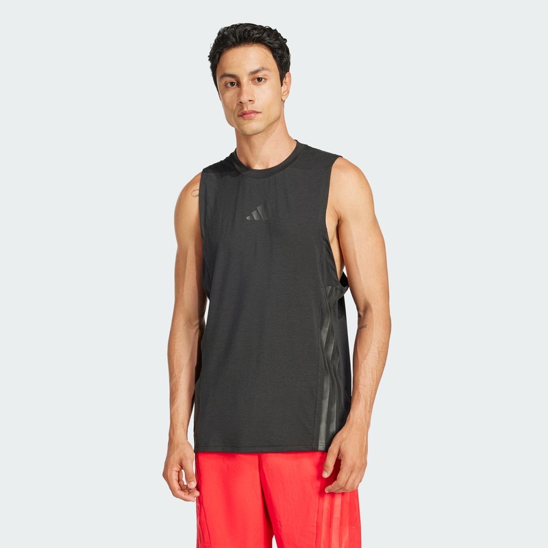adidas men Designed-for-Training 3-Stripes Tank Top