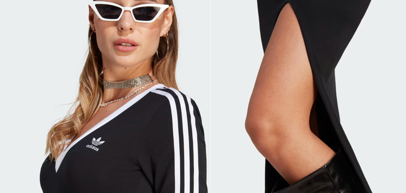 ADIDAS ORIGINALS CLASSICS 3 STRIPES MAXI DRESS BLACK BNWT L XL XXL LAST 3