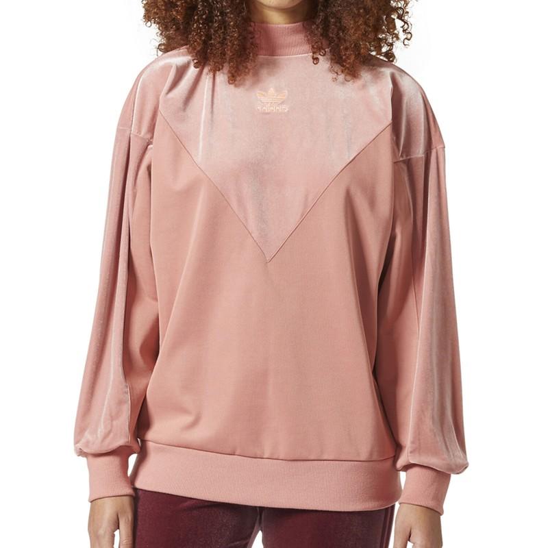 Adidas Originals Velvet Vibes Crew Women's Sweatshirt Raw Pink cw0268