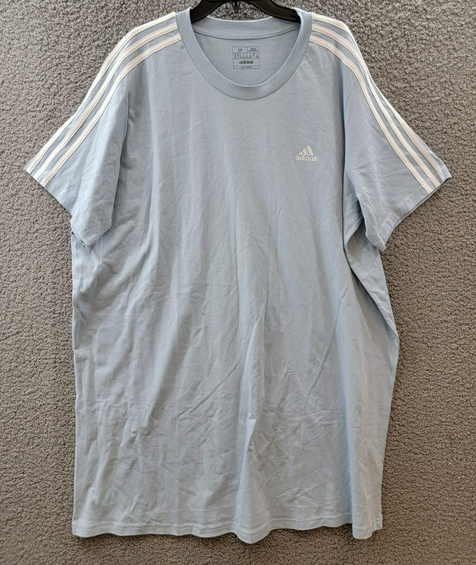Adidas Plus Essentials 3-Stripes Boyfriend T-Shirt Dress Women's 3X Blue/White