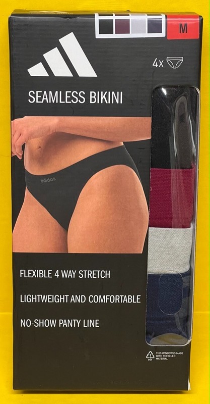 Adidas Seamless Bikini 4 Pairs Adult Womens Medium No-Show Panty Line
