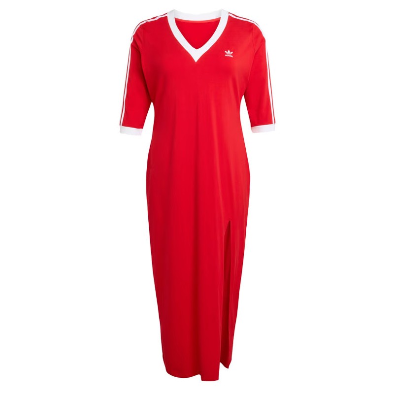 Adidas Women Adicolor Classics 3-Stripes V-Neck Maxi Dress (Plus Size)