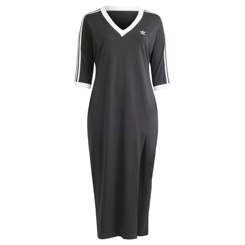 Adidas Women Adicolor Classics 3-Stripes V-Neck Maxi Dress (Plus Size)