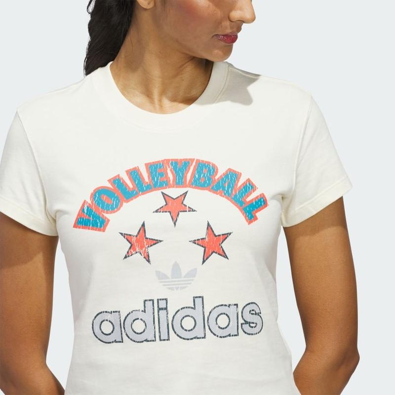 Adidas Women Archive Graphic Slim Volleyball Tee