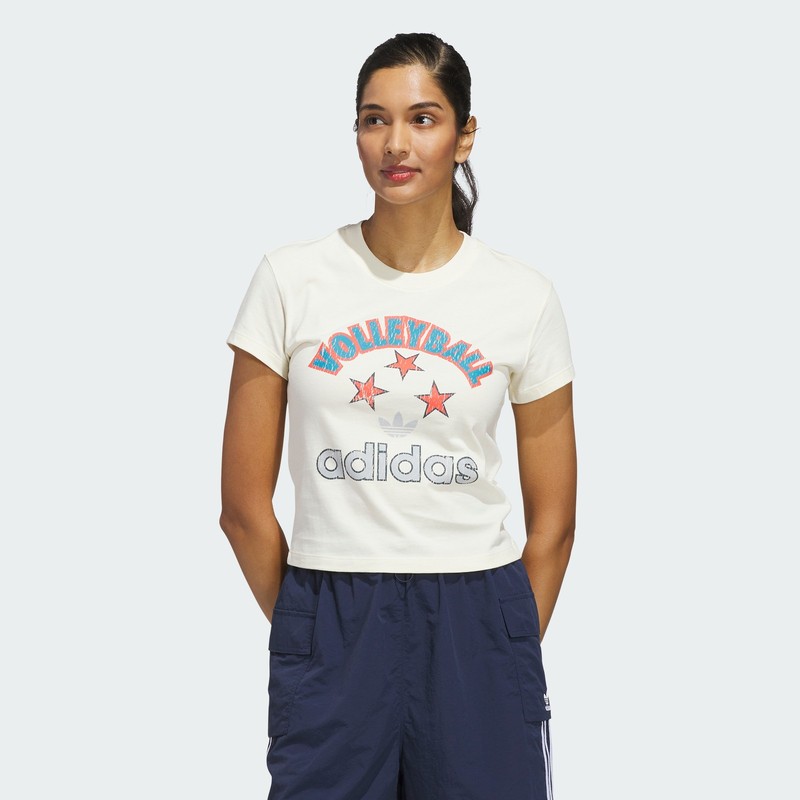 adidas women Archive Graphic Slim Volleyball Tee adidas women Archive Graphic Slim Volleyball Tee