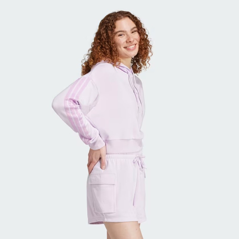 Adidas Women Essentials 3-Stripes French Terry Crop Hoodie