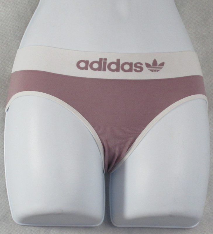 Adidas Women's Wide Logo Elastic Waist Hipster Panty Underwear Mauve XL