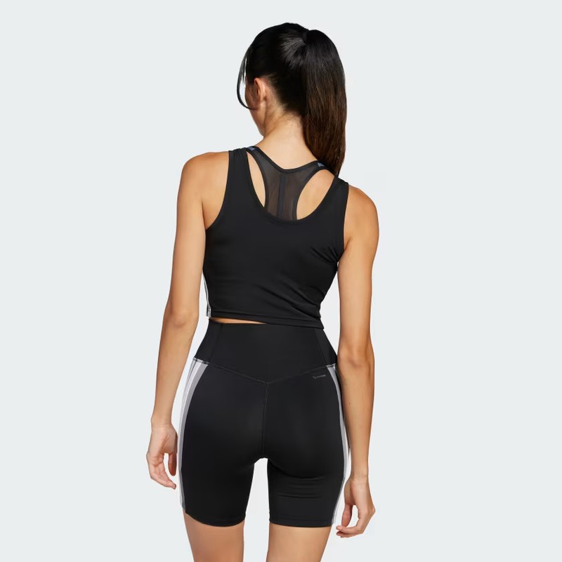 Adidas Women Train Essentials 3-Stripes Crop Tank Top