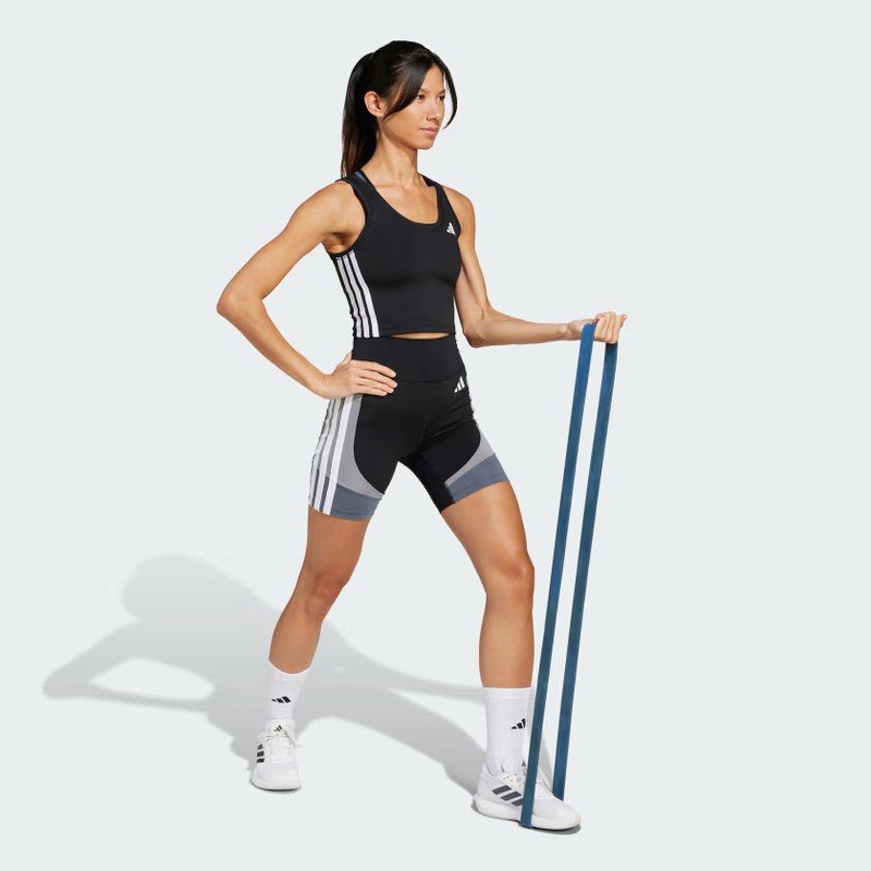 Adidas Women Train Essentials 3-Stripes Crop Tank Top