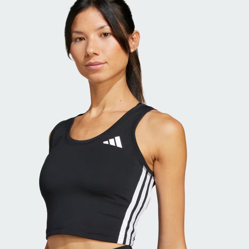 Adidas Women Train Essentials 3-Stripes Crop Tank Top