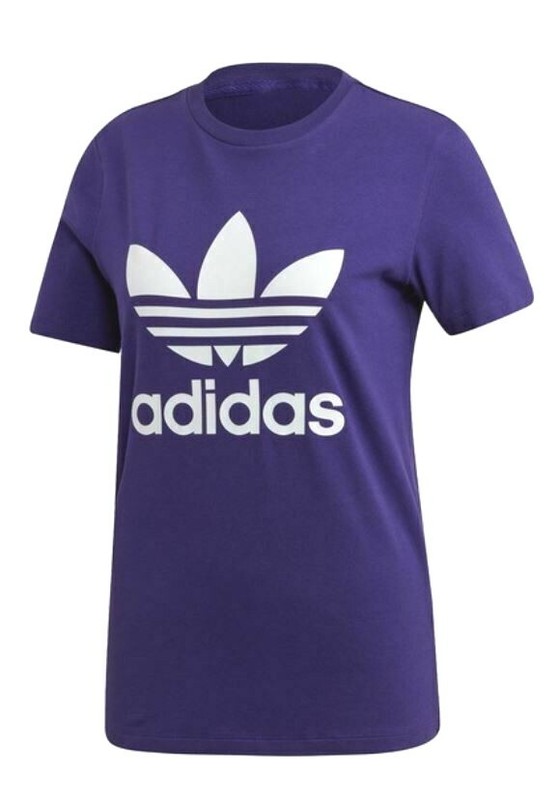 Adidas Womens Purple Logo Graphic Short Sleeve Crew Neck T-shirt Size XS