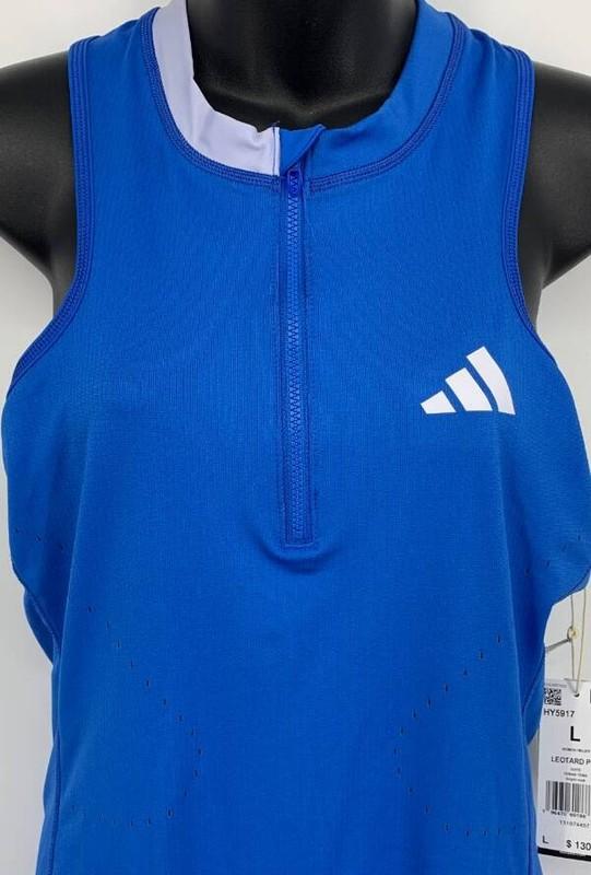 Adidas Womens Royal Blue Leotard Pro Tennis Slim Fit Romper Large NEW NWT