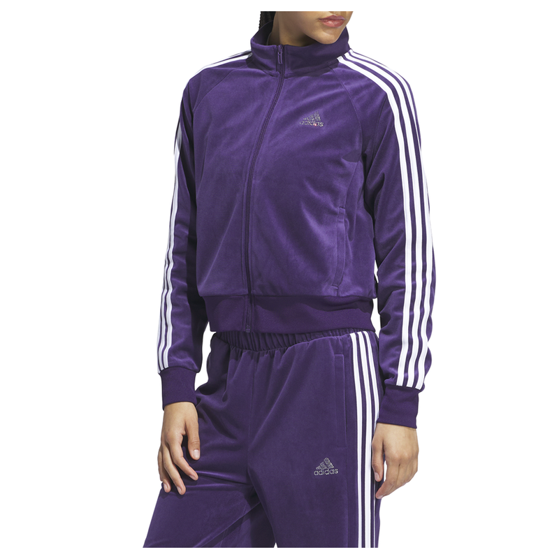 adidas Y2k Glam Full Zip Jacket Womens Purple Casual Athletic Outerwear JI6968-A