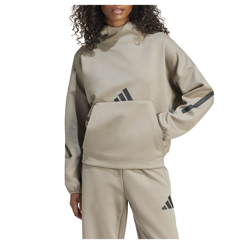 adidas Z.N.E. Pullover Hoodie Womens Grey Casual Athletic Outerwear JE7861-A