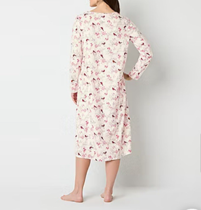 Adonna Nightgown New Nwt Long Sleeves Cardinals XXL Plus 100% Poly Soft Fleece