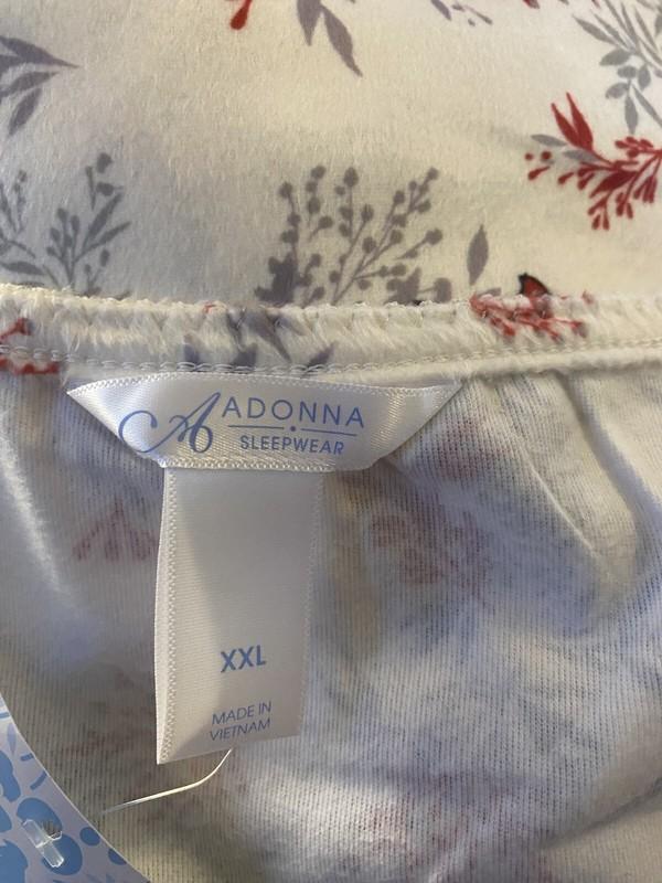 Adonna Nightgown New Nwt Long Sleeves Cardinals XXL Plus 100% Poly Soft Fleece