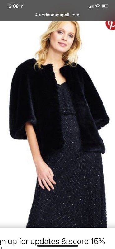 ADRIANNA PAPELL FAUX WRAP/SIZE XXL/RETAIL$229/COLOR MINK/LINED/