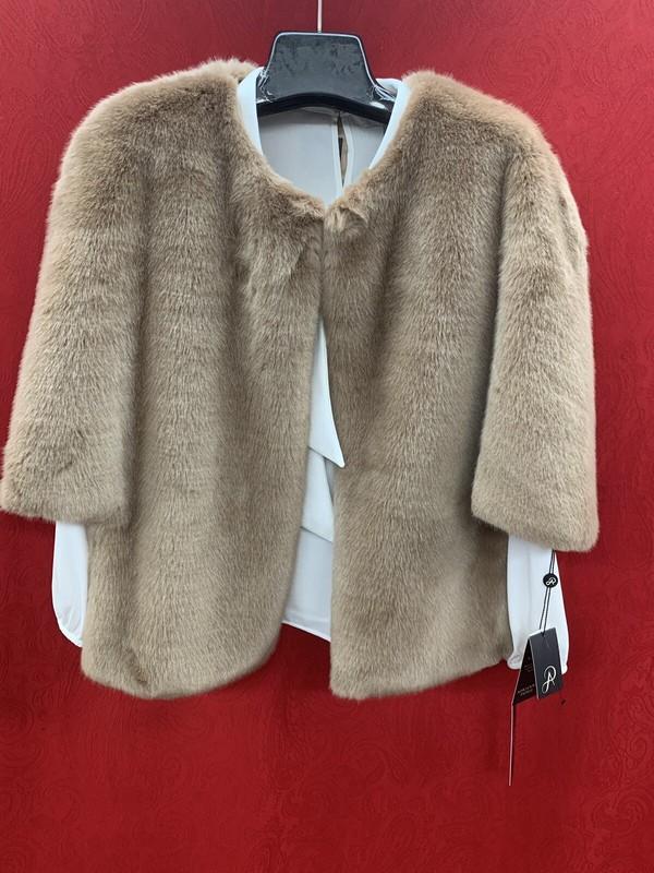 ADRIANNA PAPELL FAUX WRAP/SIZE XXL/RETAIL$229/COLOR MINK/LINED/