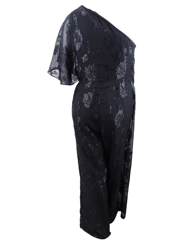 Adrianna Papell Women's Chiffon Jumpsuit (16 Black)