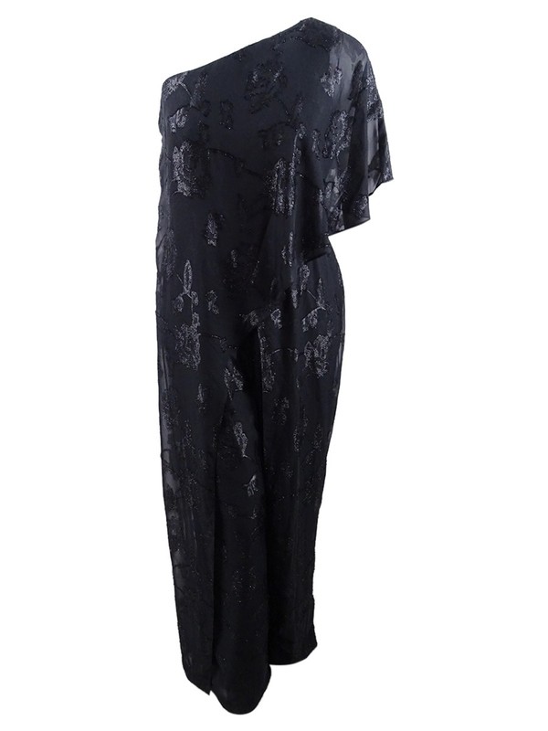 Adrianna Papell Women's Chiffon Jumpsuit (16 Black)